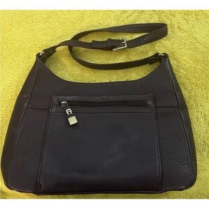 Vintage Etienne Aigne Handbag Brown Leather Shoulder Strap Purse Satchel